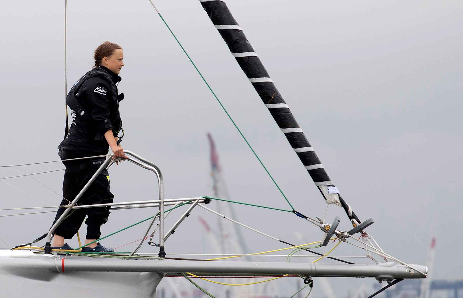 Greta Thunberg arriving in New York