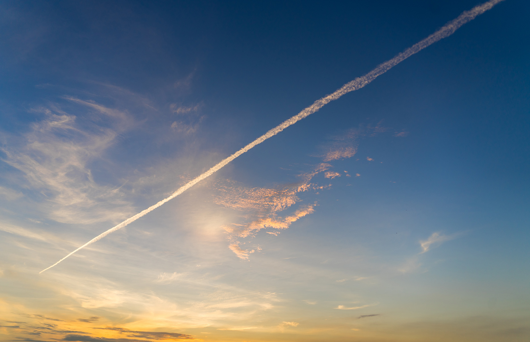 Chemical plane trails in the sky are also pollutants