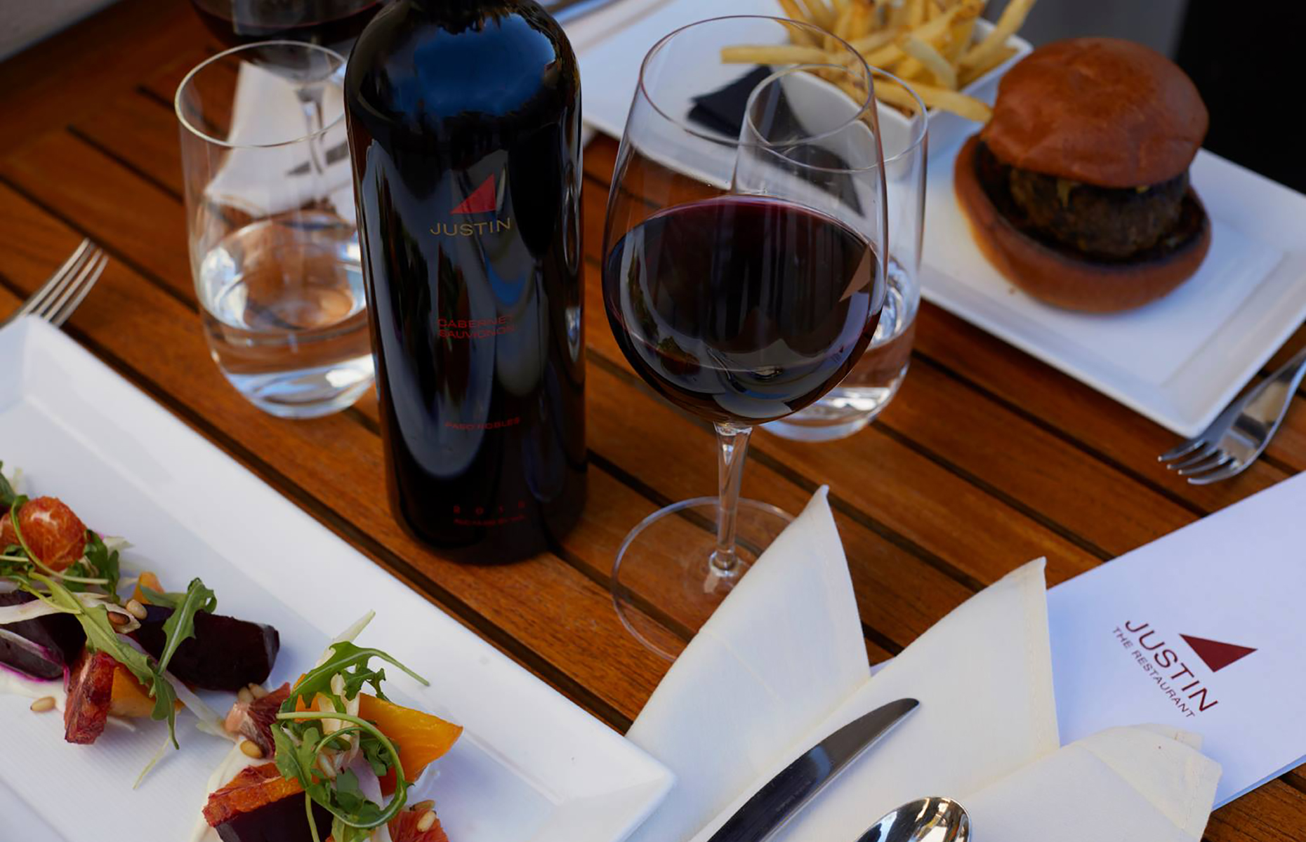 Food and wine at JUSTIN (Image: JUSTIN Vineyards & Winery)