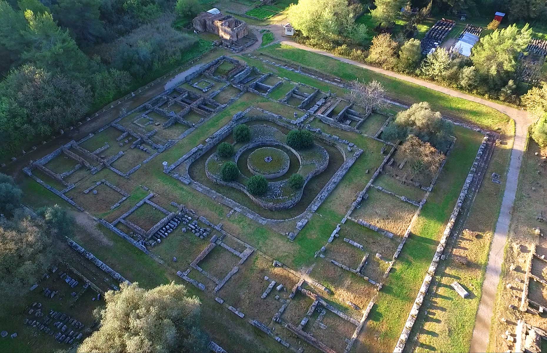 Drone view of Olympia, Greece. (Image: Aerial-motion/Shutterstock)