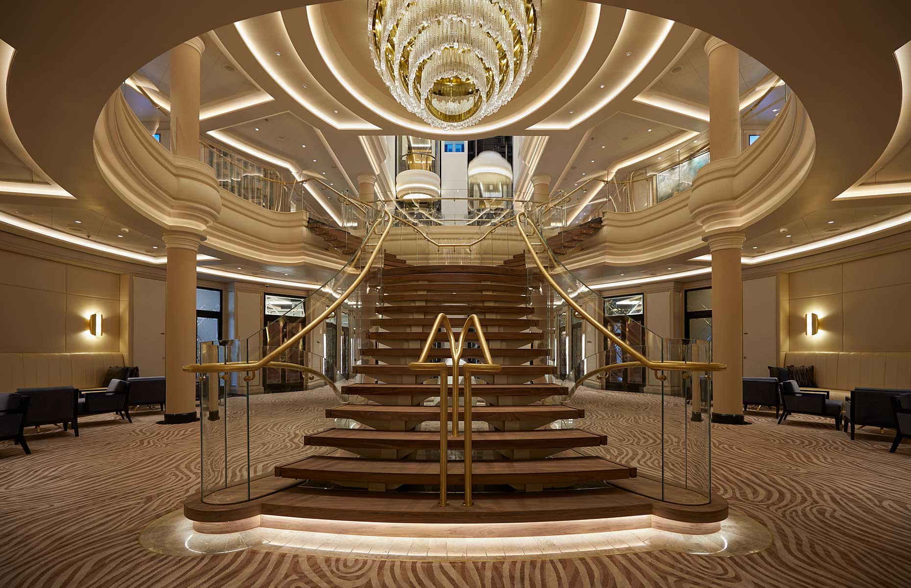 The atrium onboard Regent Sevens Cruises (Image: Regent Seven Seas Cruises)