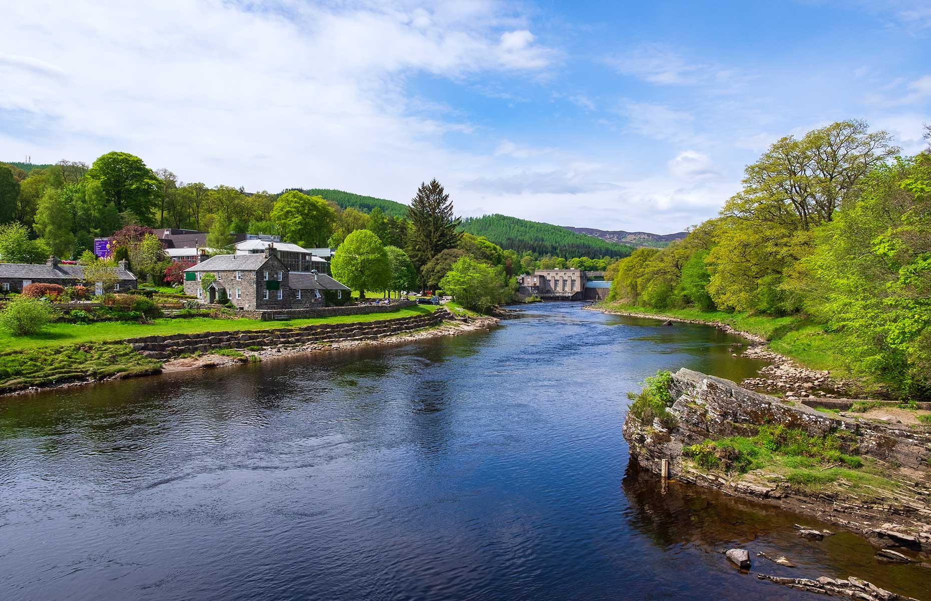 Pitlochry and it's hydroelectric dam (Image: Harald Lueder/Shutterstock)