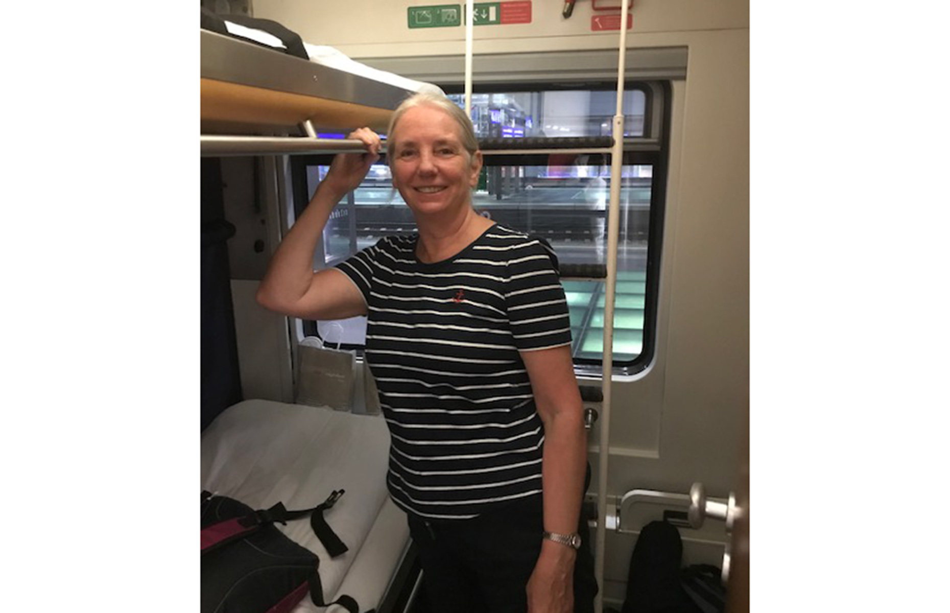 Writer Joanna Czeckowska onboard the nightjet train with the seating converted to beds (Image: Joanna Czeckowska)