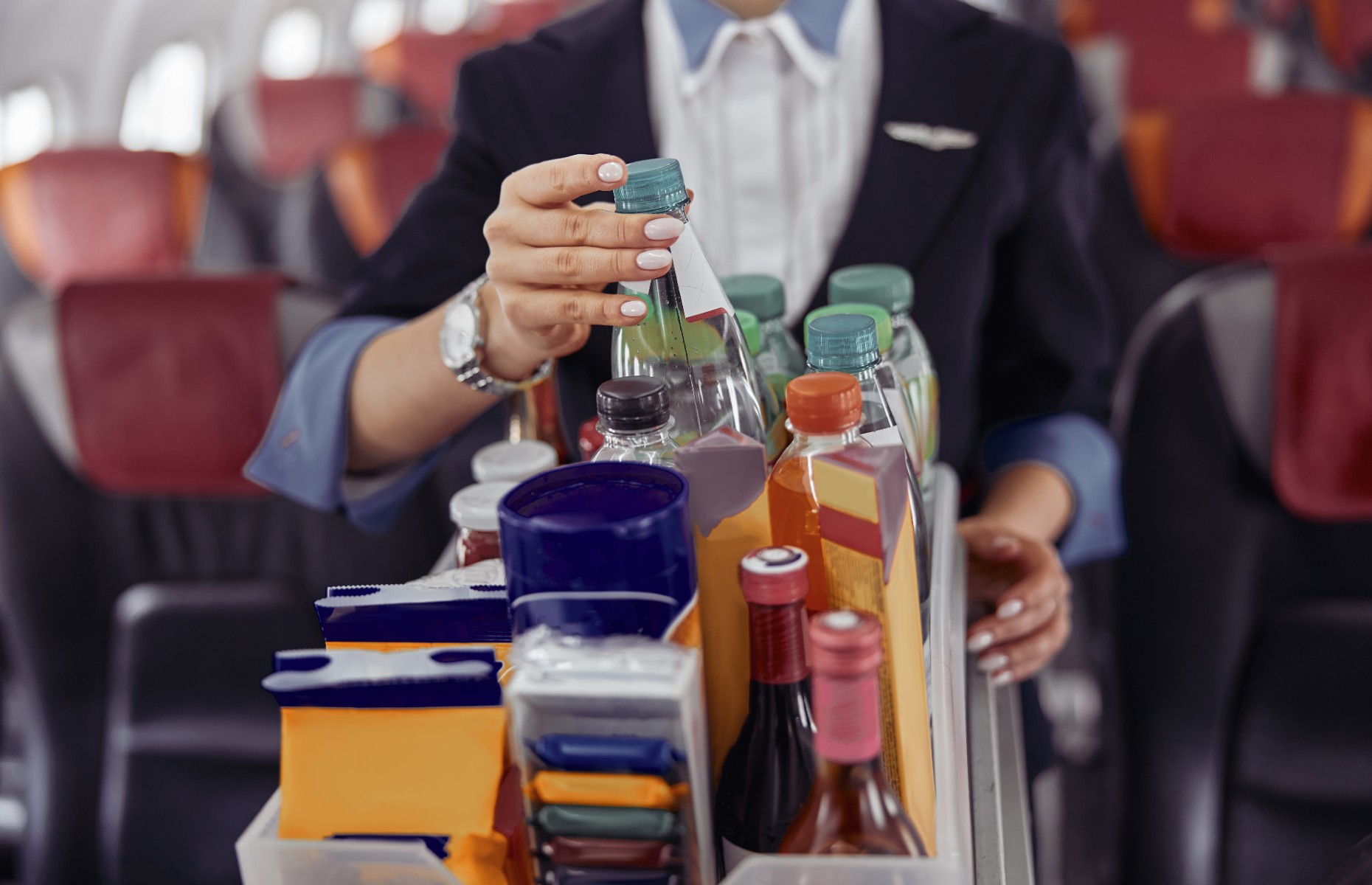 Drinks trolley on an aircraft (Image: Ivan Dudka/Shutterstock)