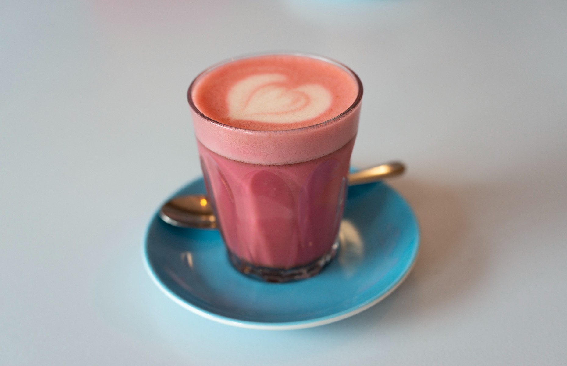 A colourful latte at Skinny Dip Coffee (Image: Diana Jarvis)