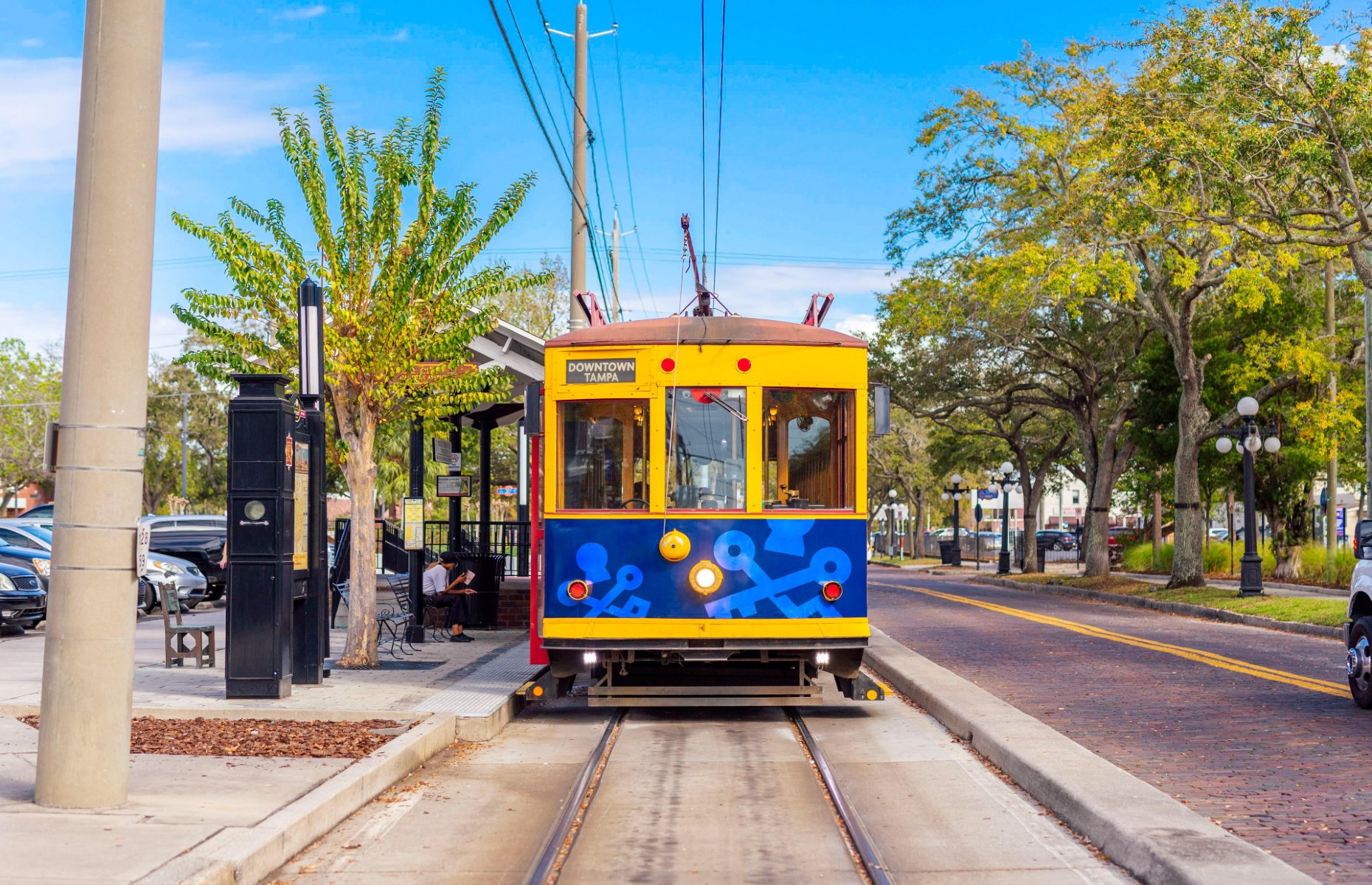 The iconic yellow streetcar in Ybor City (Image: Keir Magoulas | Visit Tampa Bay)