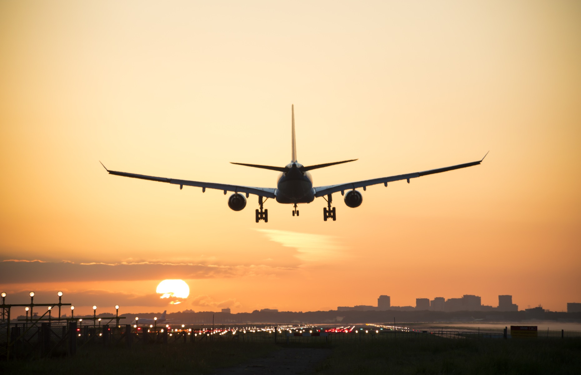 Plane landing at sunrise (Image: Nieuwland Photography/Shutterstock)