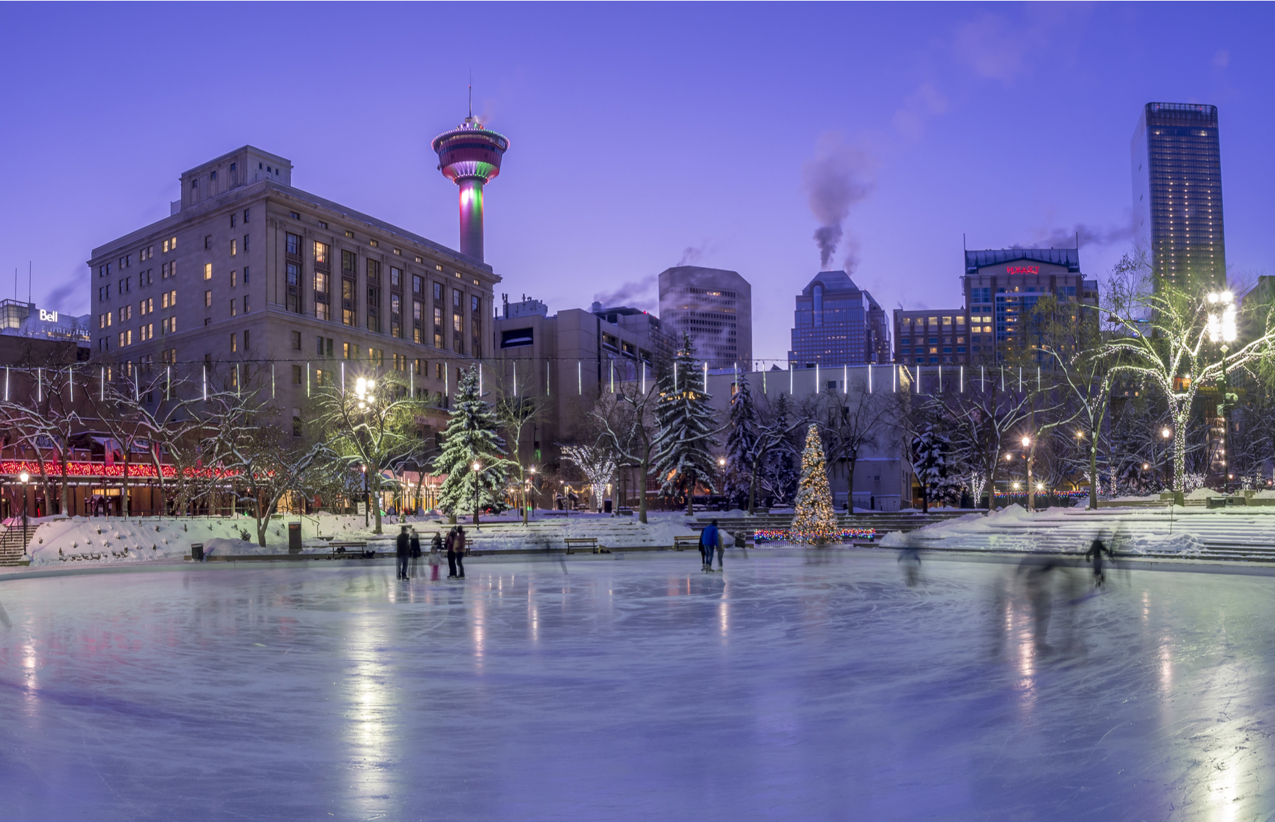 Ice skating rink at Olympic Plaza, Calgary