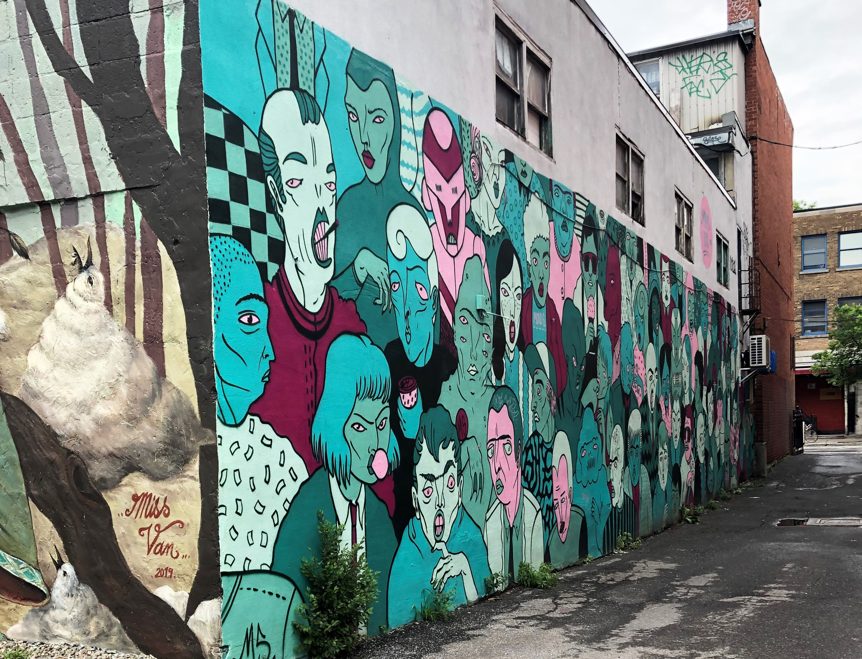 Alleyway mural in the Plateau