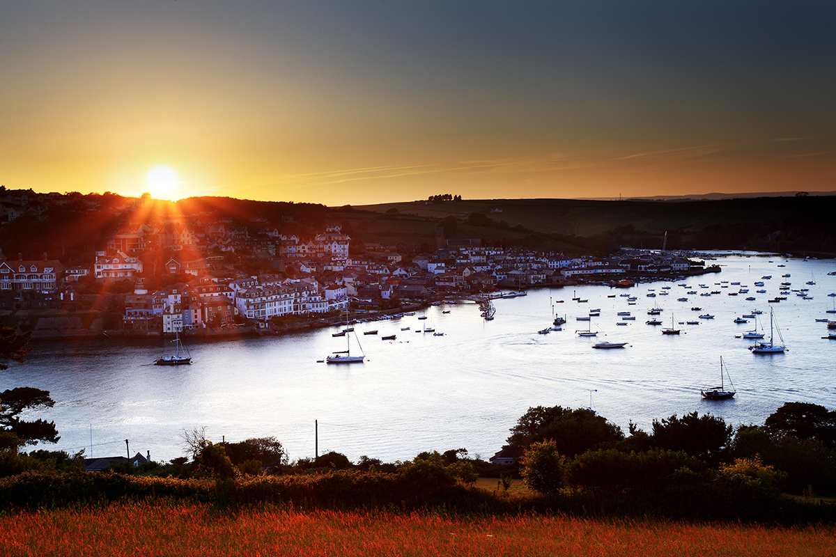 Salcombe, sunset, Devon