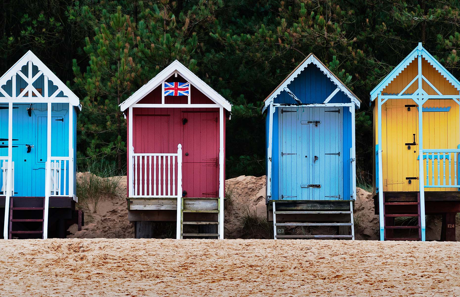 Norfolk beach huts out of season (Image: john mobbs/Shutterstock)