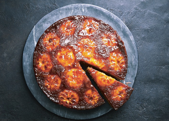 Clementine and cardamom upside-down cake