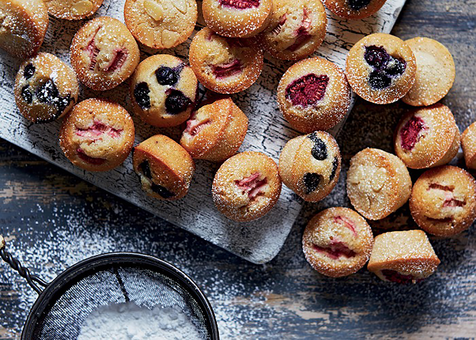 Almond and berry financiers