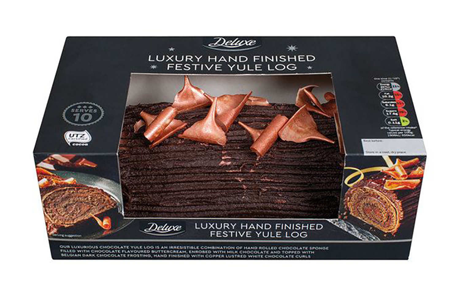 Lidl Deluxe Luxury hand finished festive yule log