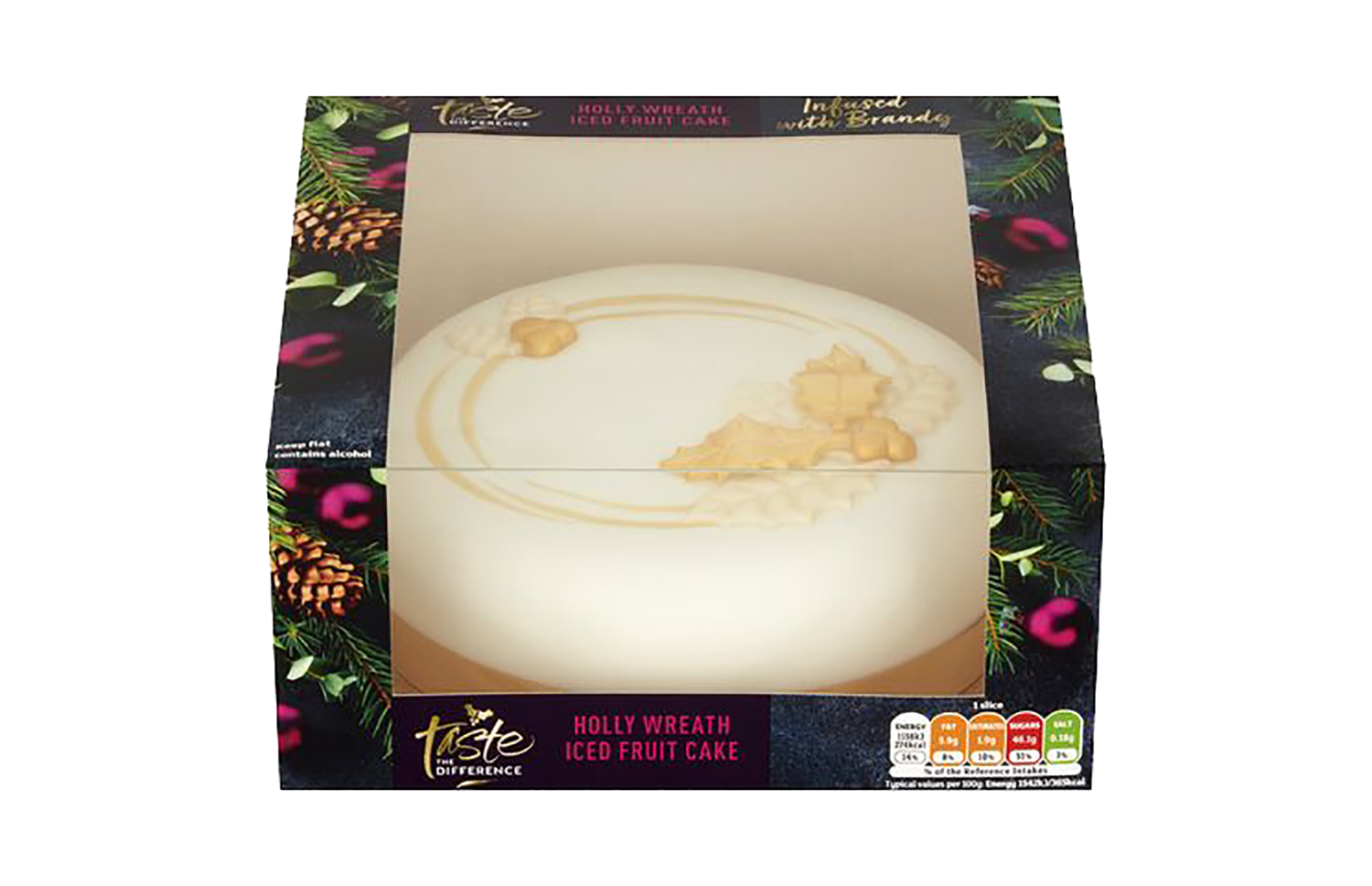 Sainsbury's Taste the Difference holly wreath iced fruit cake