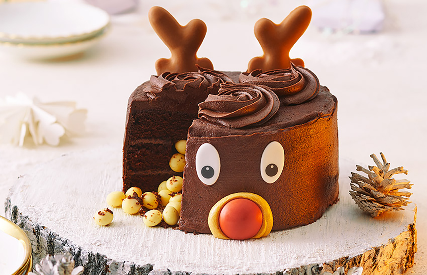 Sainsbury's Rudy the Reindeer chocolate cake