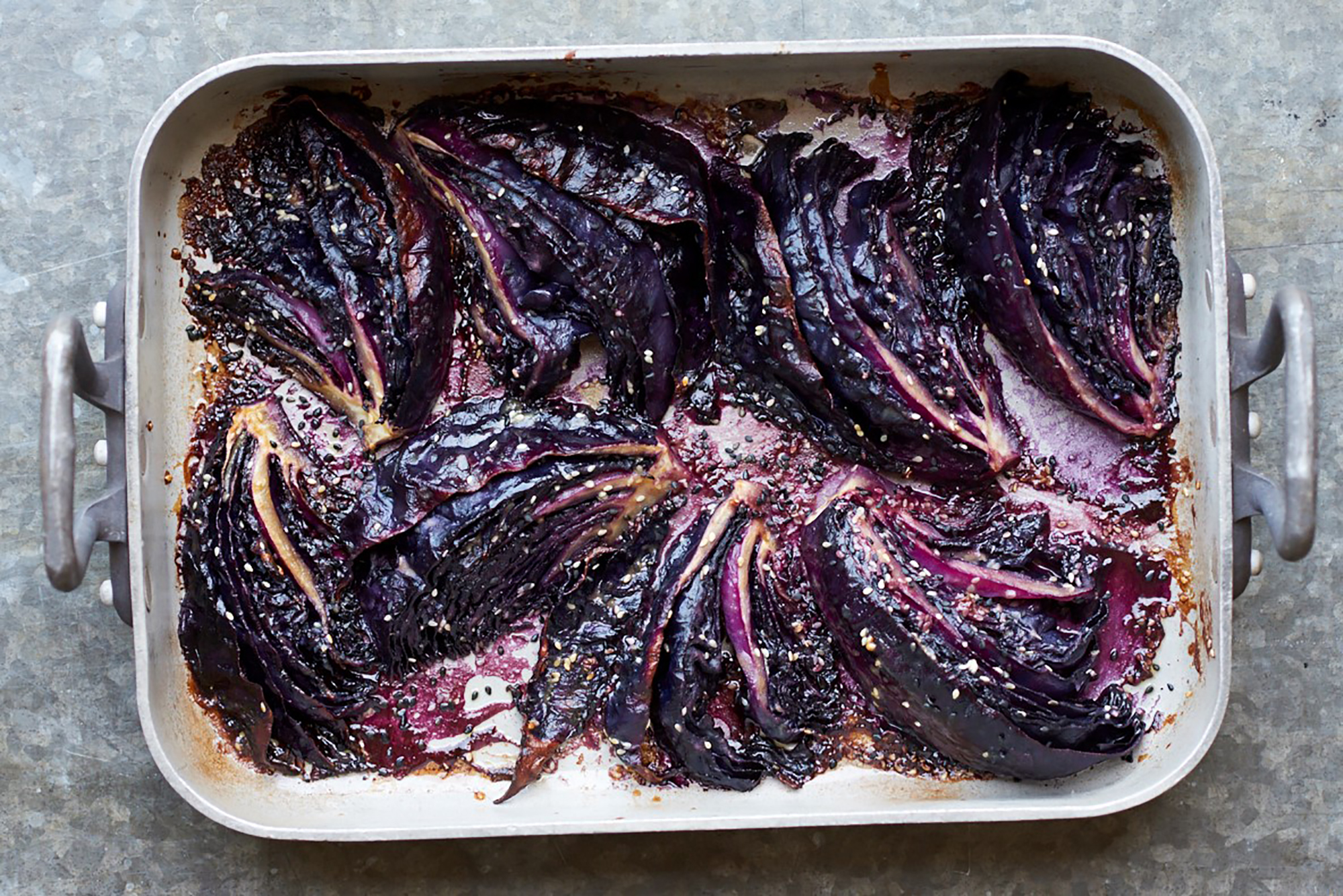 Miso roasted red cabbage