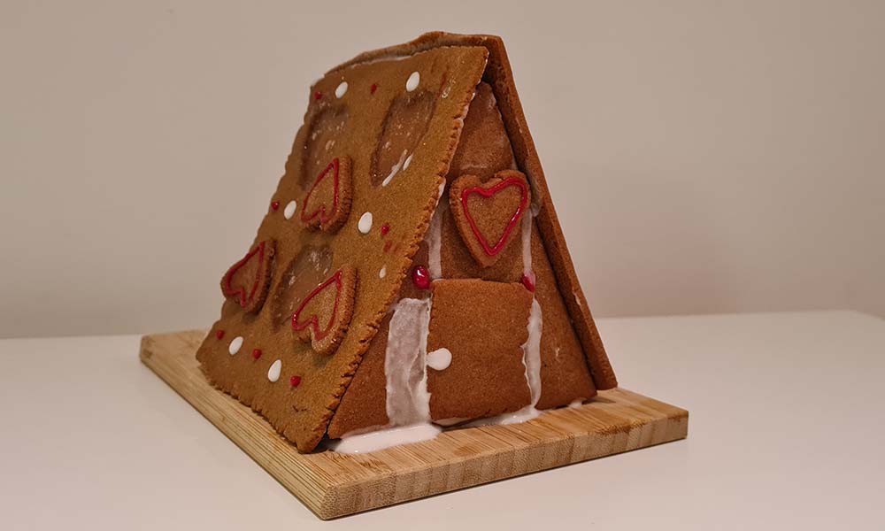 Waitrose gingerbread house finished 2021
