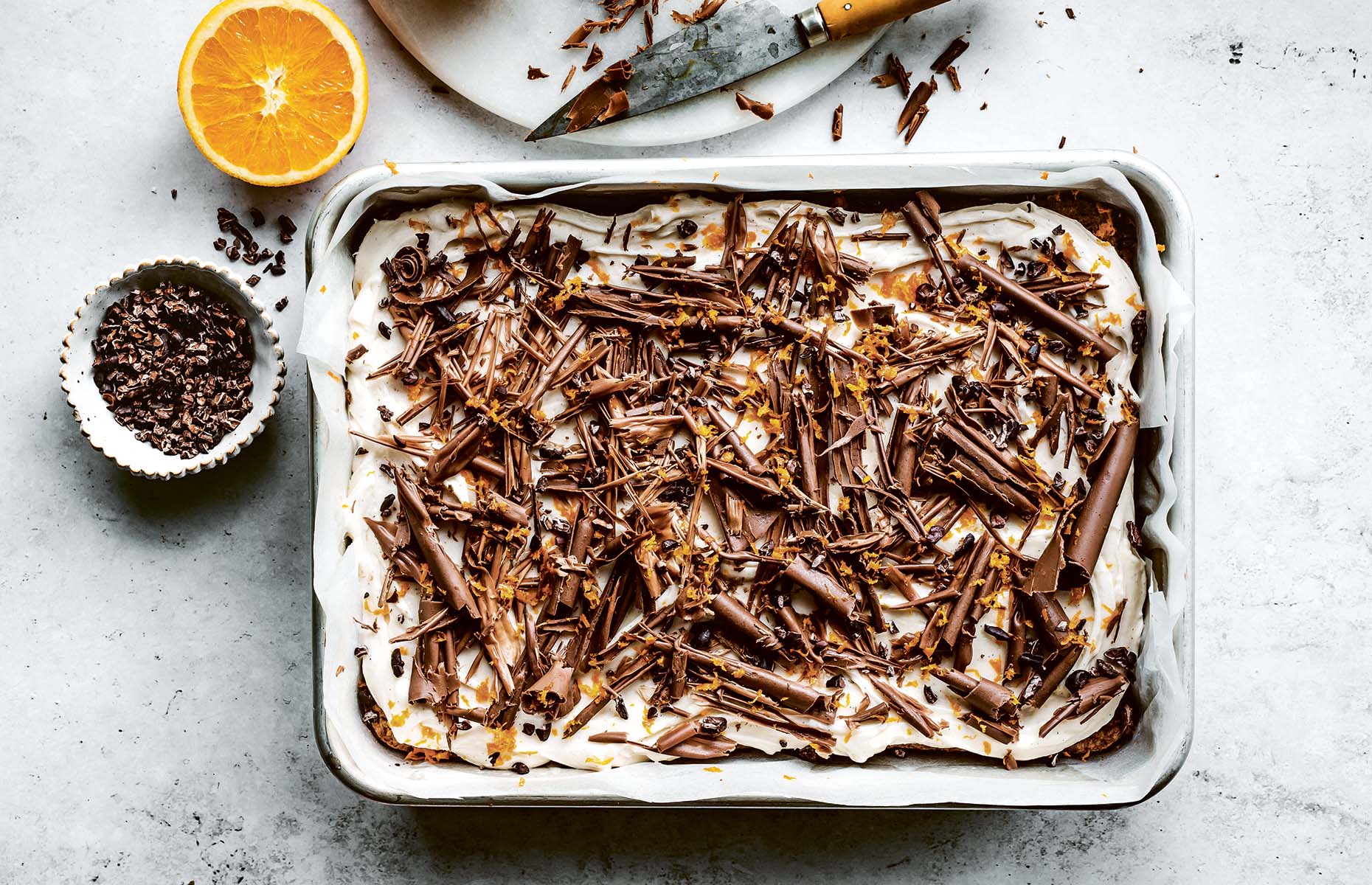 Chocolate and cardamom carrot cake (Image: One Tin Bakes/Kyle Books)