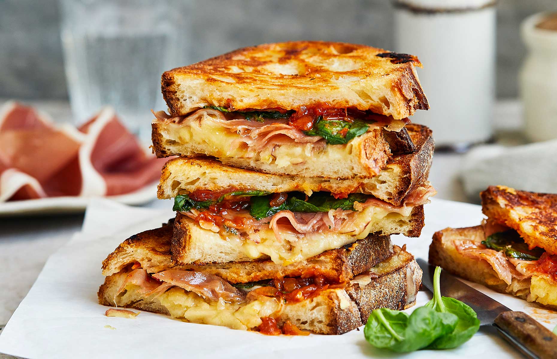 Parma Ham and Cheddar ploughman's toastie (Image courtesy of Consorzio del Prosciutto di Parma)