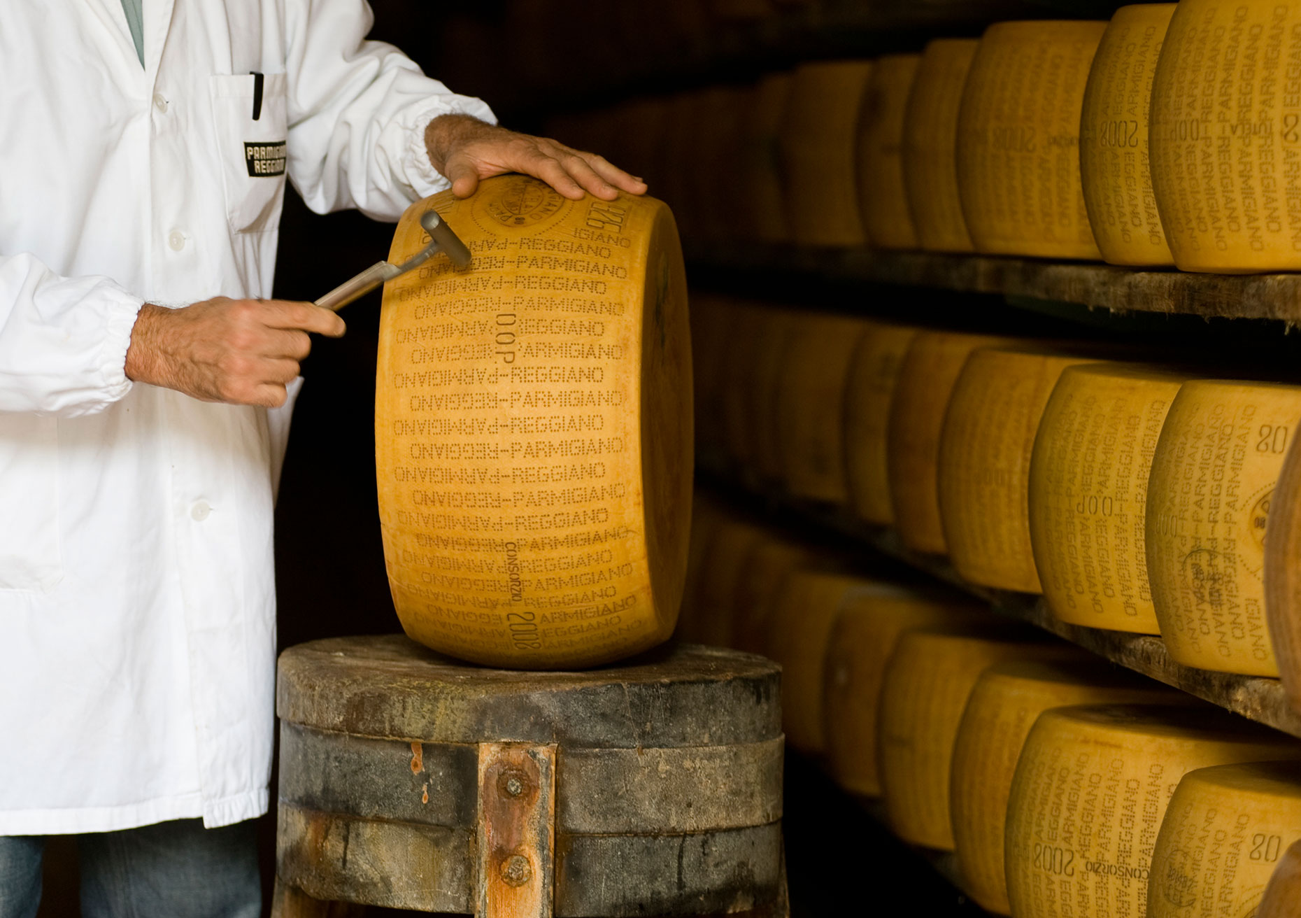 Testing Parmigiano Reggiano (Image: Courtesy of Consortium of Parmigiano Reggiano)