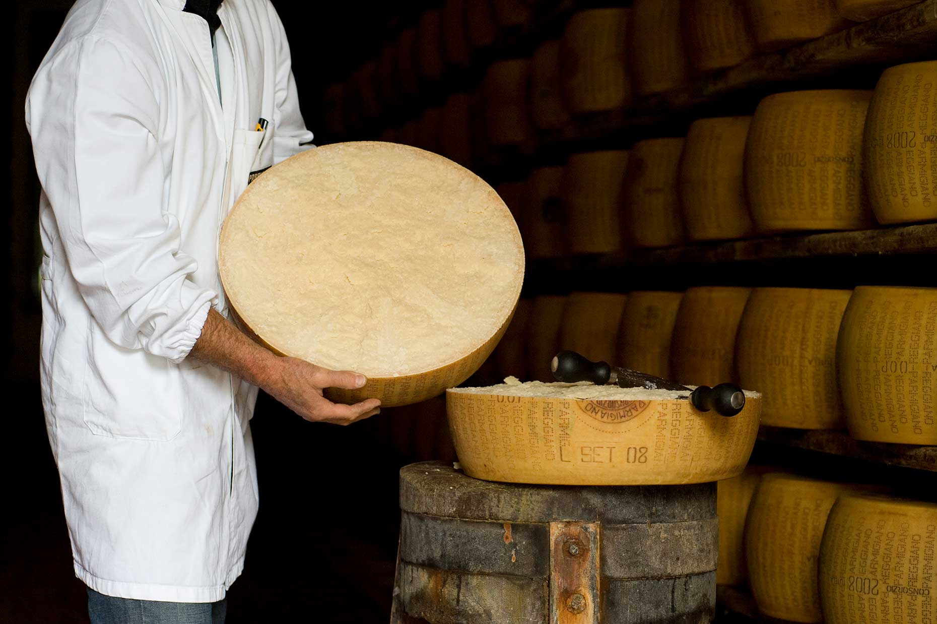 Wheel of Parmesan (Image: Courtesy of Consortium of Parmigiano Reggiano)