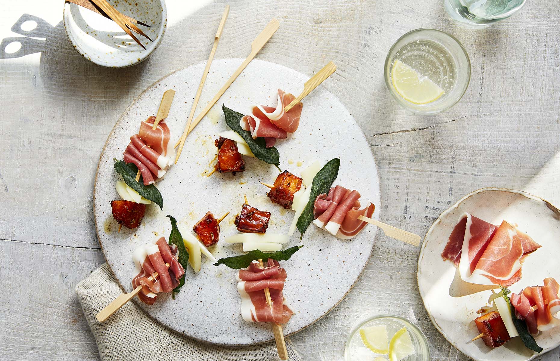 Parma Ham and butternut squash skewers (Image: Proscioutto di Parma/loveFOOD)