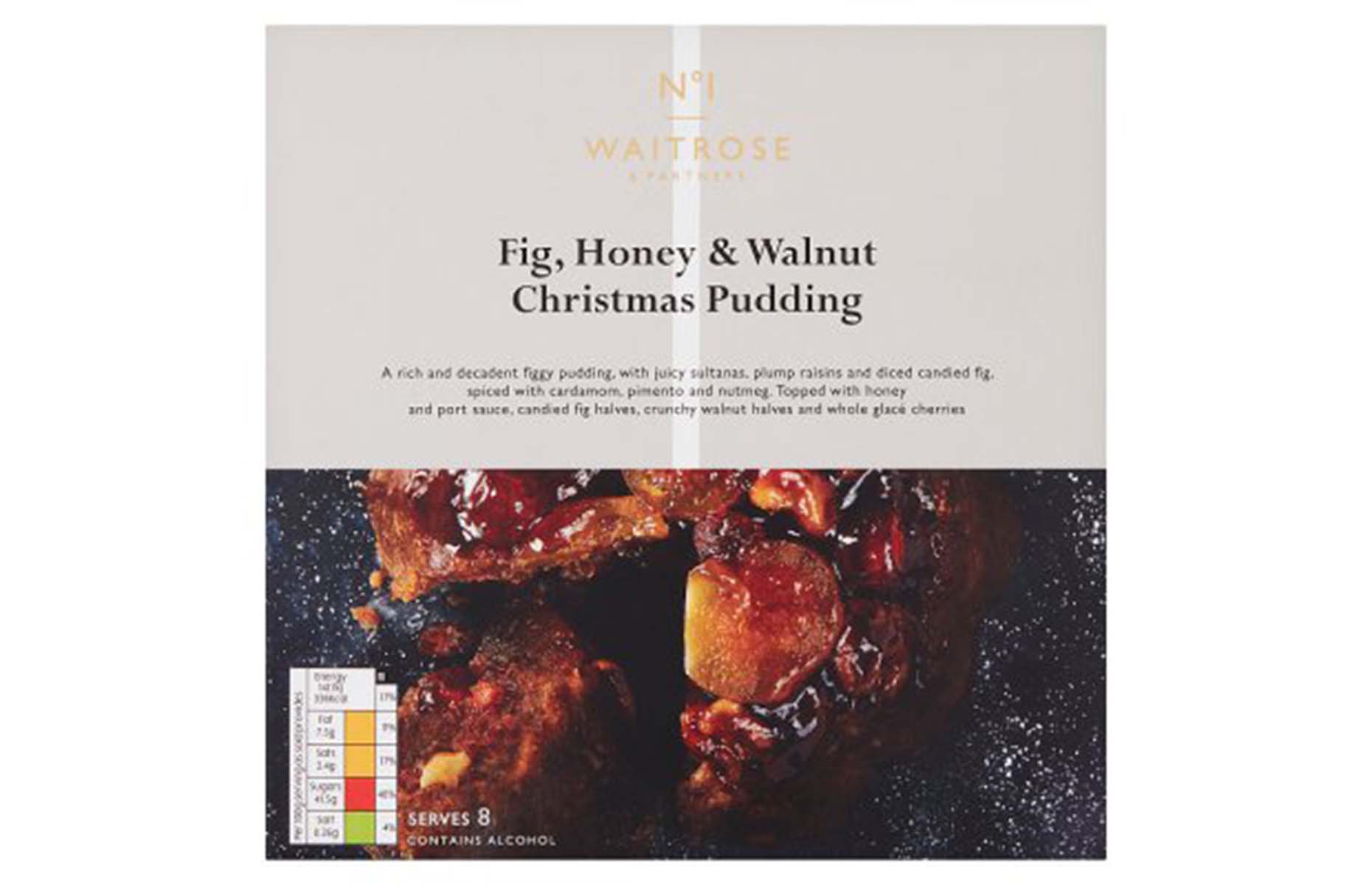 Waitrose No.1 fig, honey & walnut Christmas pudding 2021