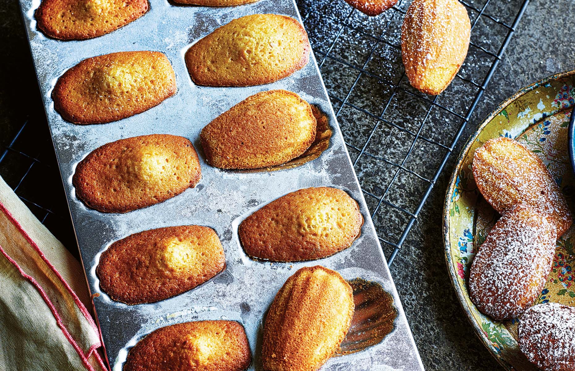 Orange, almond and cardamom madeleines (Image: Bazaar/Mitchell Beazley)