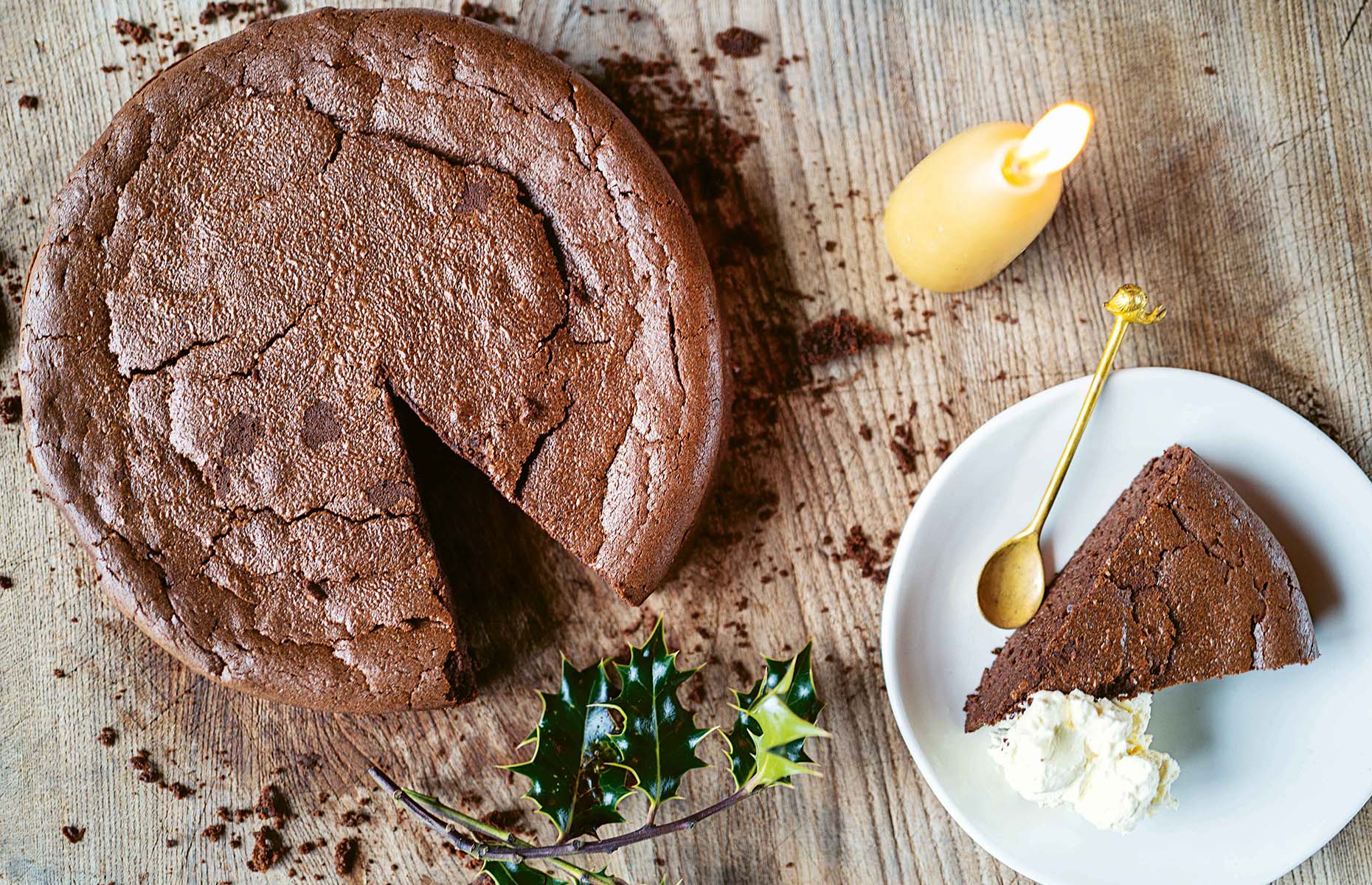 Vegan chestnut and chocolate cake (Christmas at River Cottage/Bloomsbury)