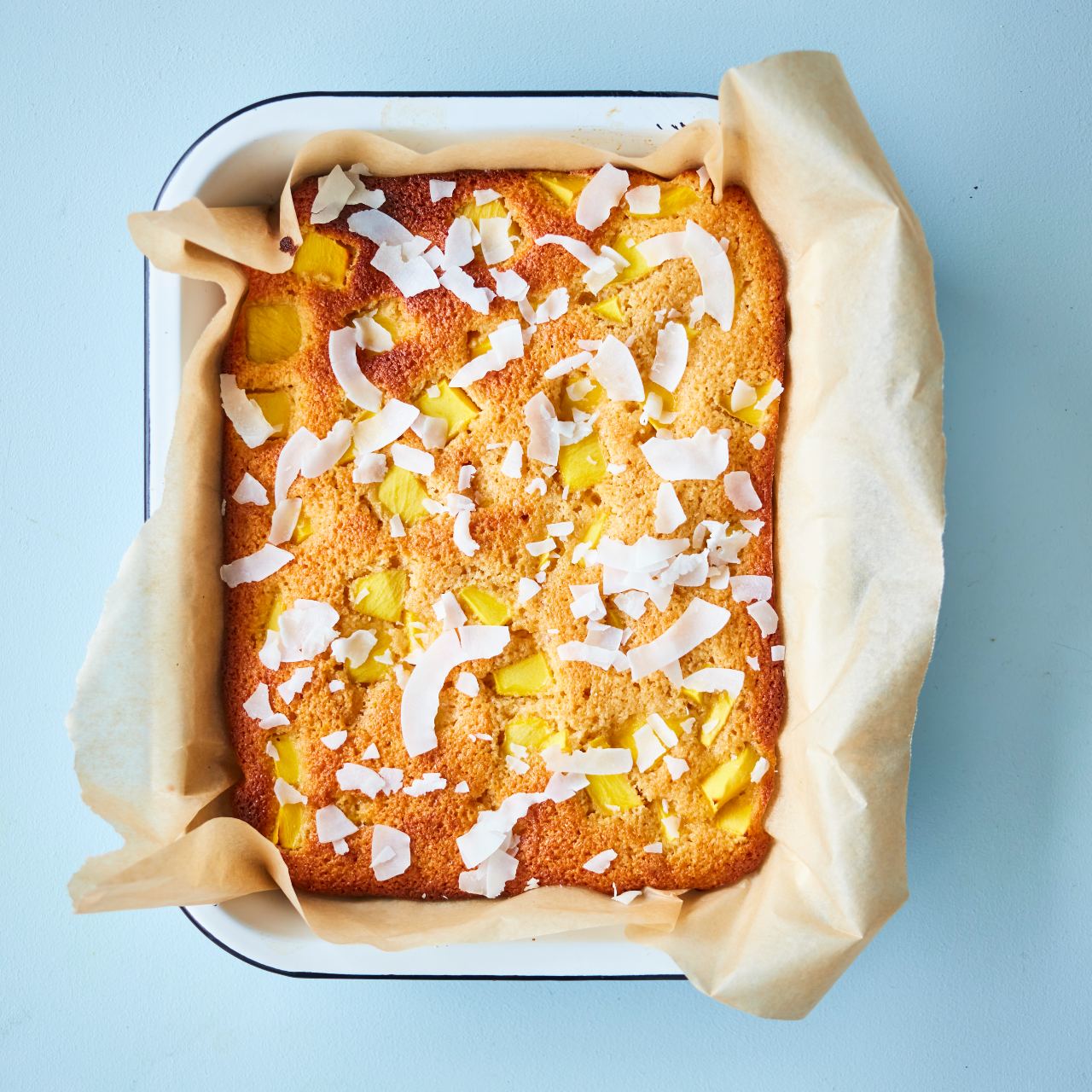 Coconut, mango and yoghurt cake (Image: David Loftus)