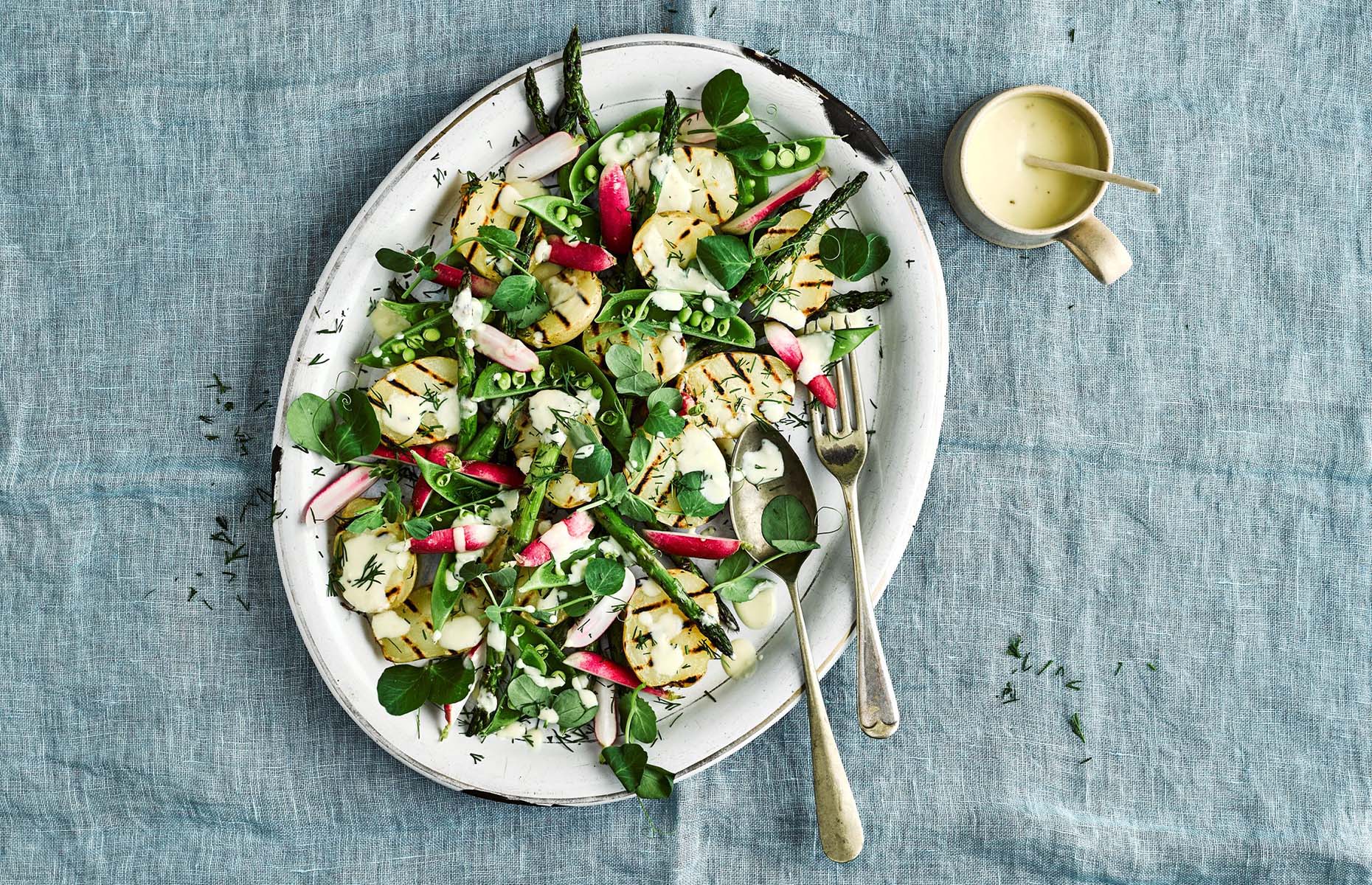 Asparagus, new potato and radish salad