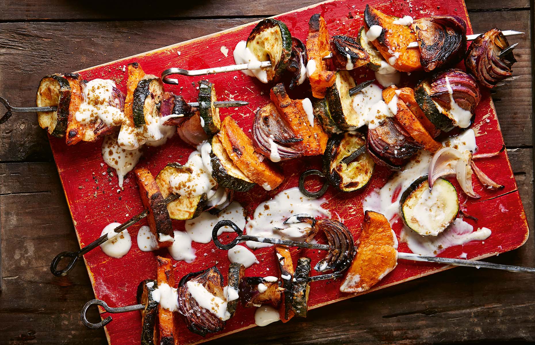 Tandoori vegetable kebabs (Image: Chetna's Healthy Indian Vegetarian/Mitchell Beazley)