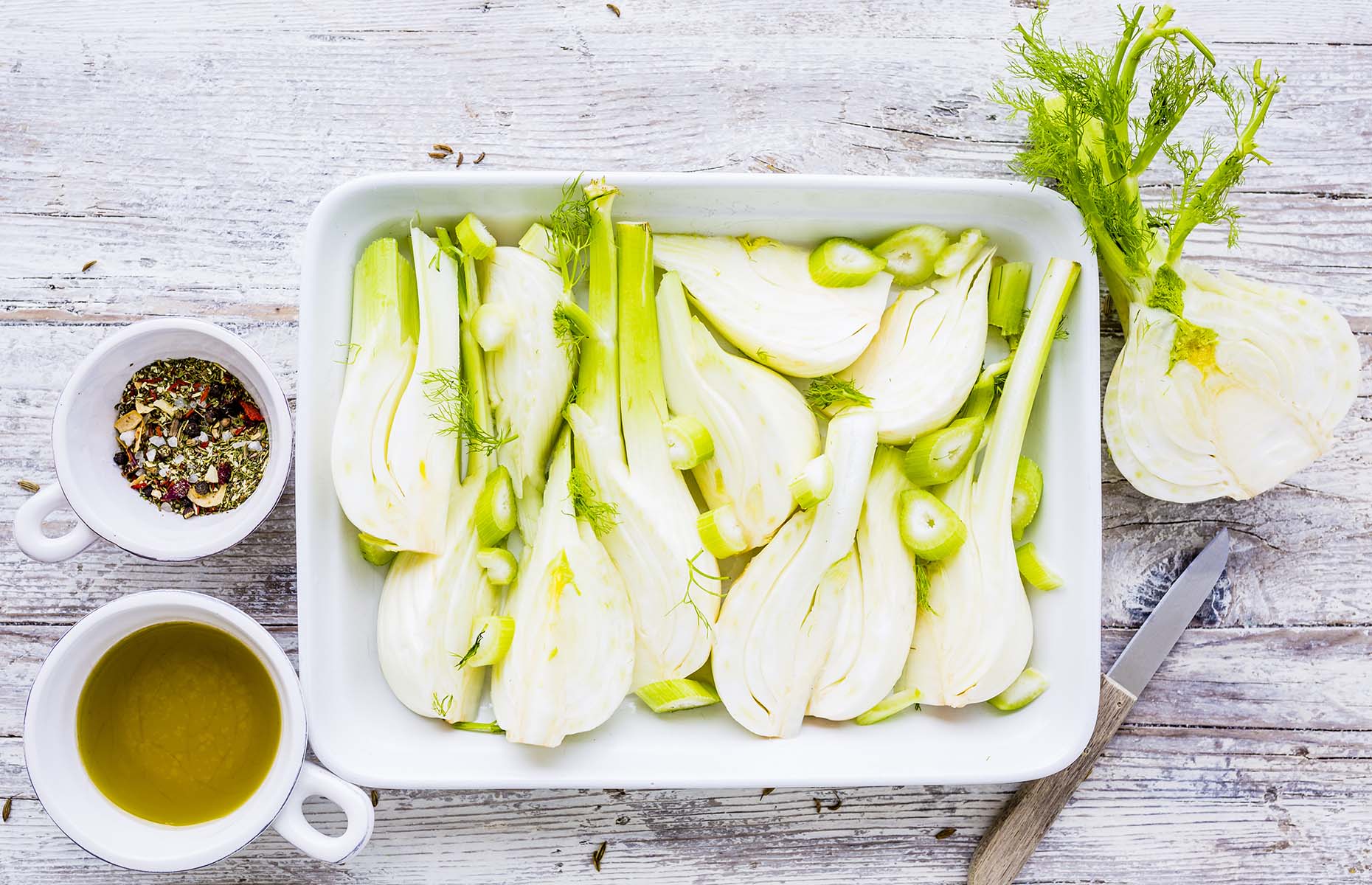 Fennel prepared for roasting