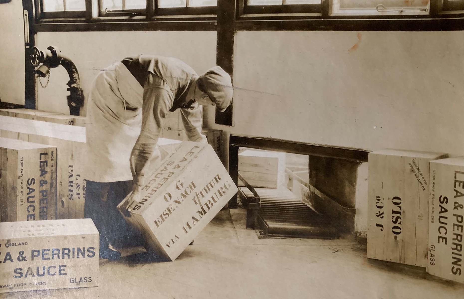 Worcestershire sauce prepared to be shipped abroad (Image: Lea and Perrins/Facebook)