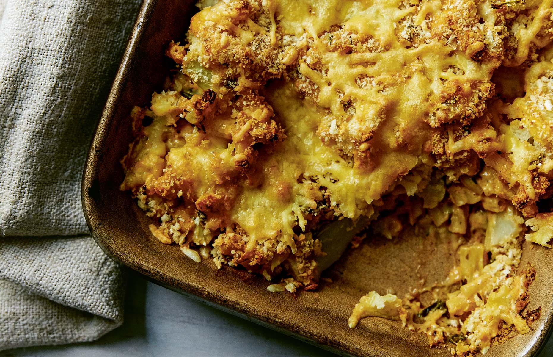 Macaroni and cauliflower cheese (Image: Simple Spice Vegetarian/Mitchell Beazley)