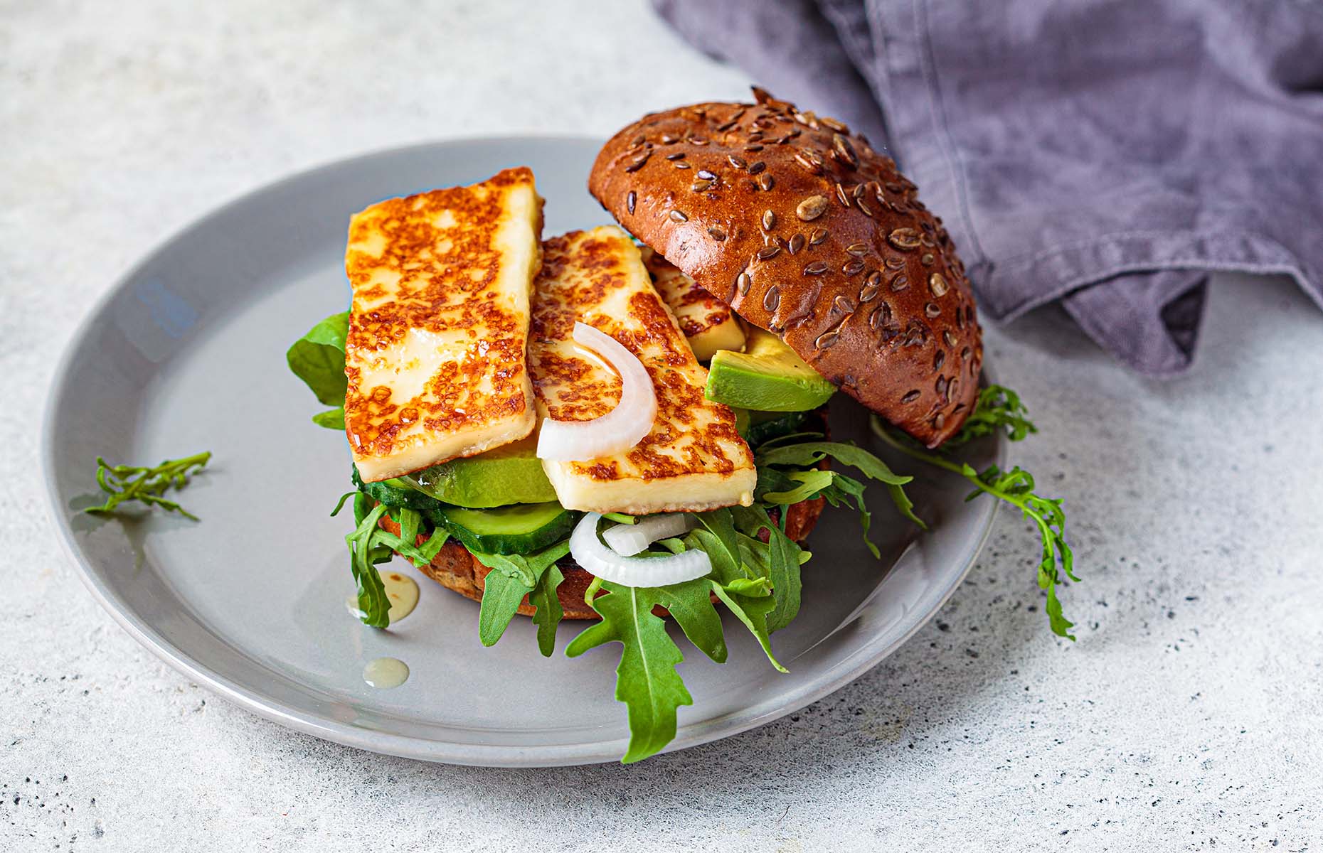 Halloumi in a veggie burger (Image: Nina Fisova/Shutterstock)