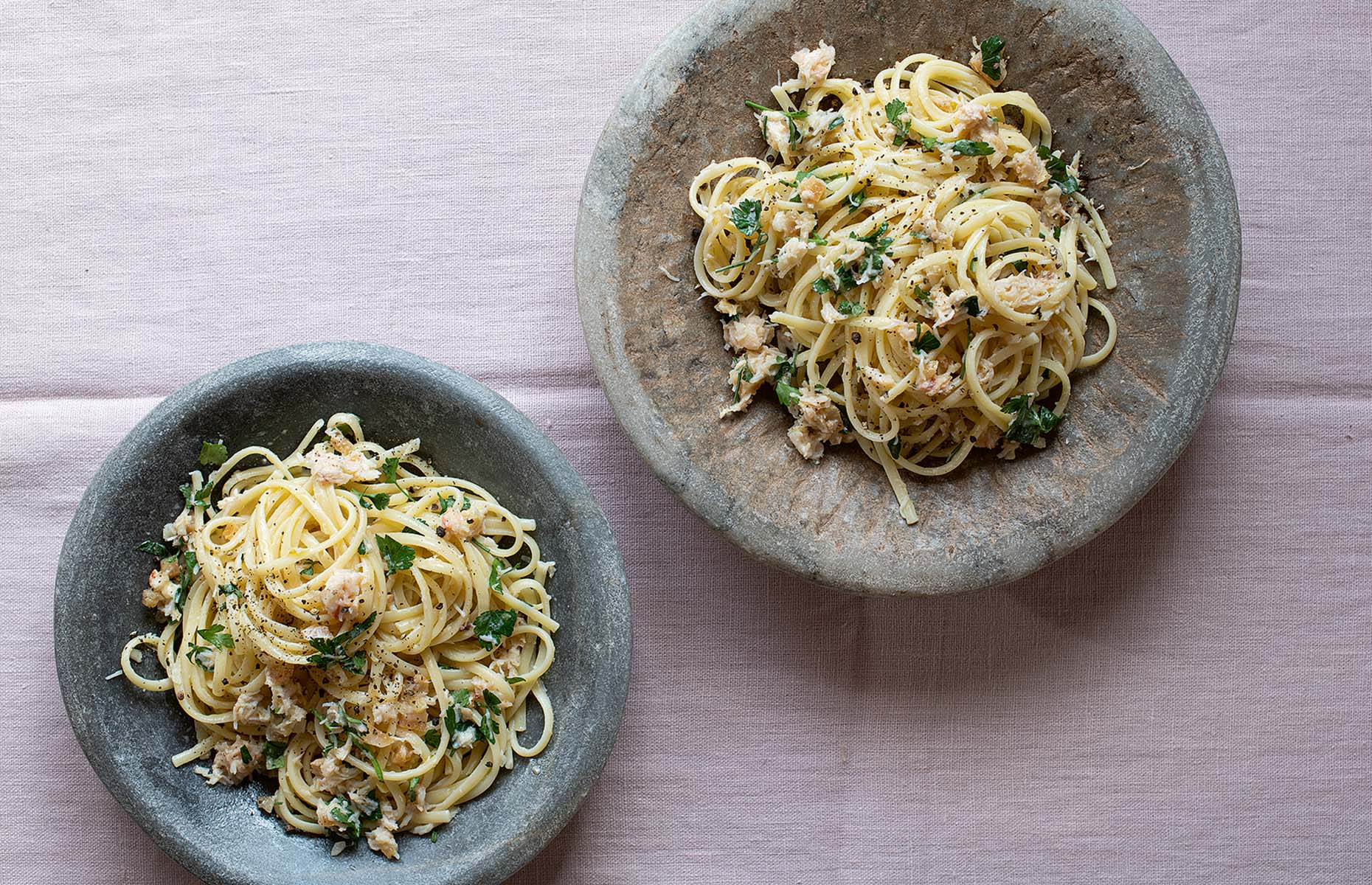 Ginger and preserved lemon crab spaghetti (Image: Clodagh's Weeknight Kitchen/Kyle Books)