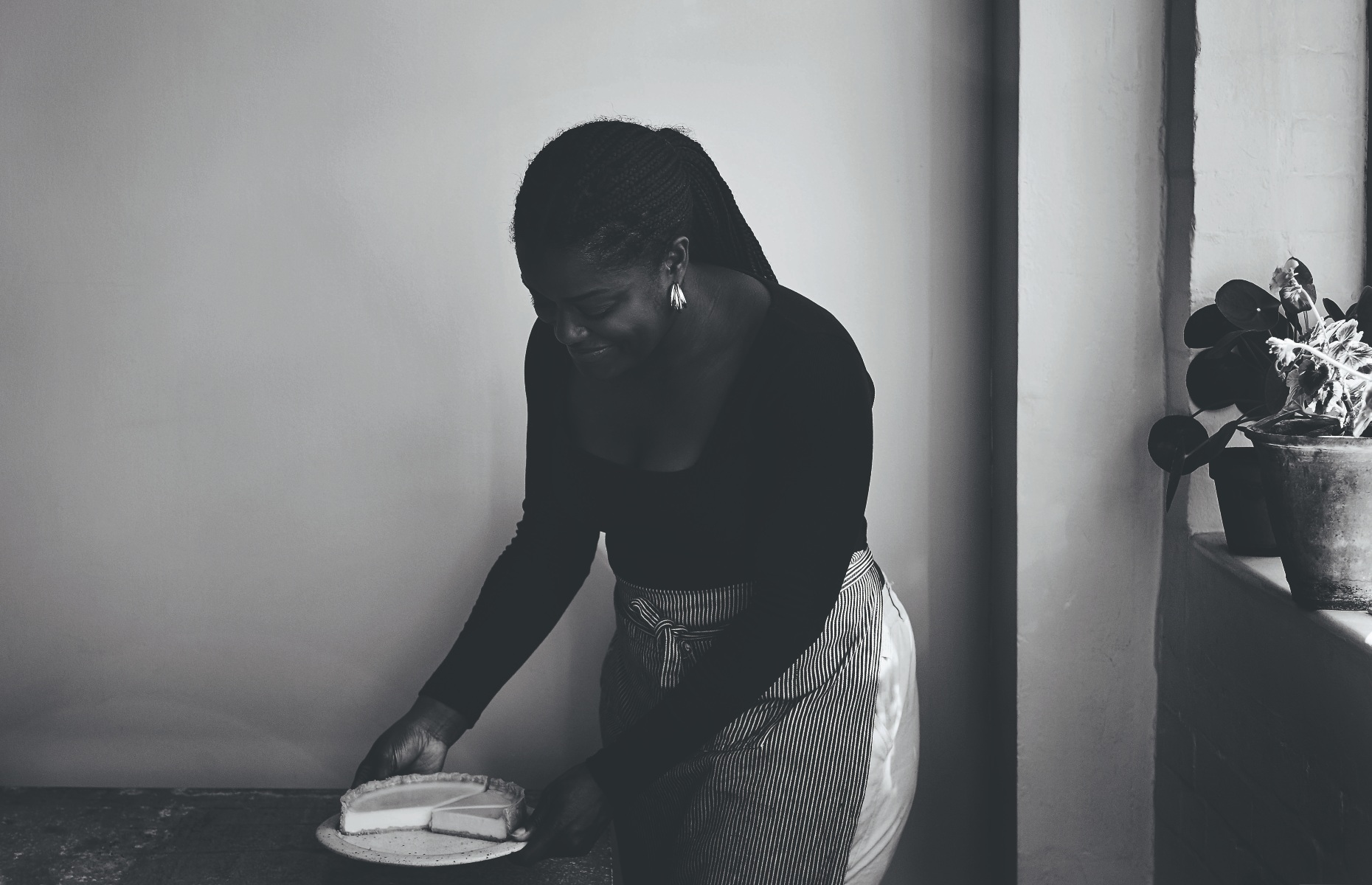 Benjamina Ebuehi and a lemon tart from her cookbook (Image: Laura Edwards/Quadrille)