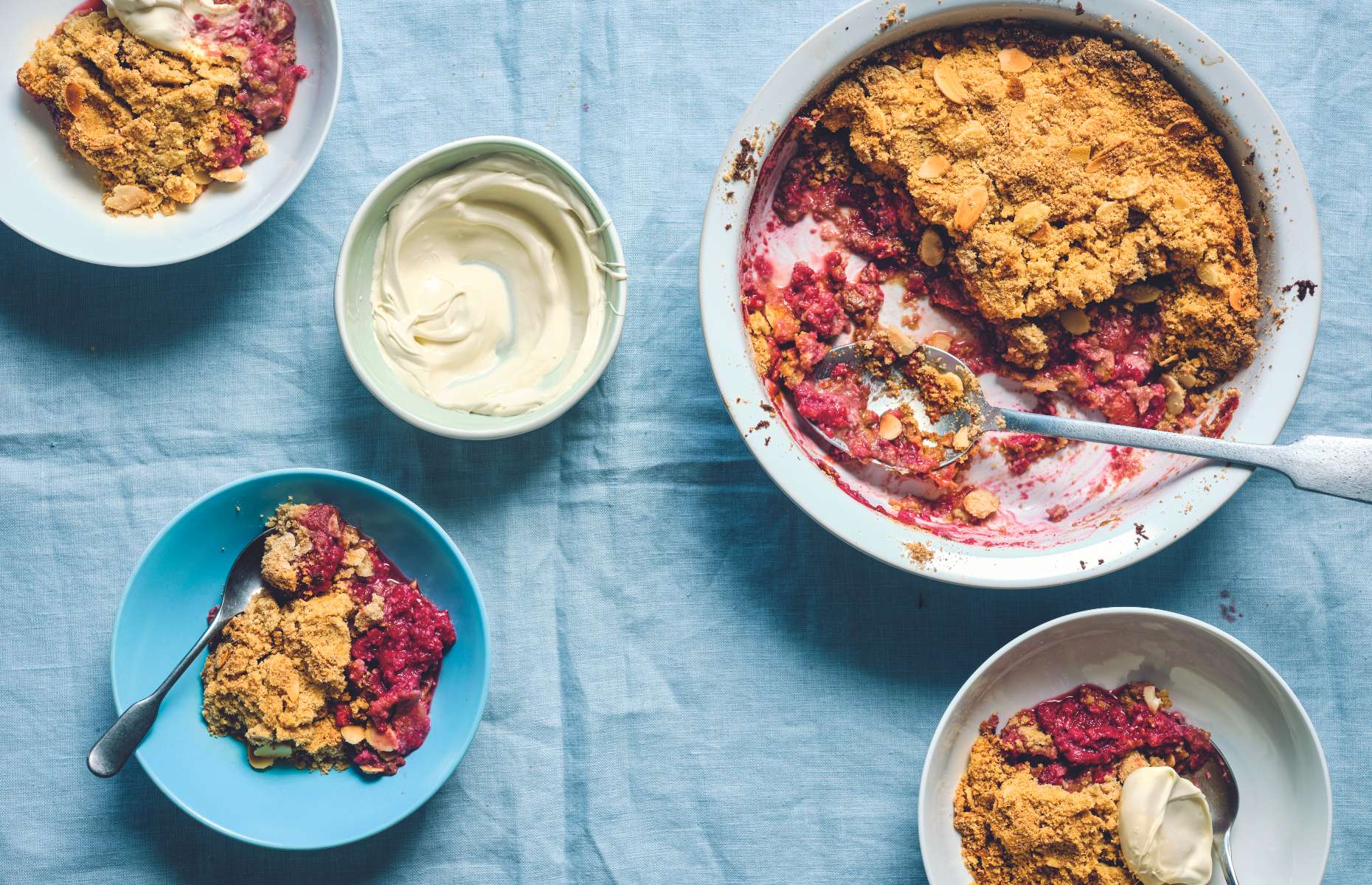 Chris Baber's strawberry and raspberry crumble [image: Haraala Hamilton]