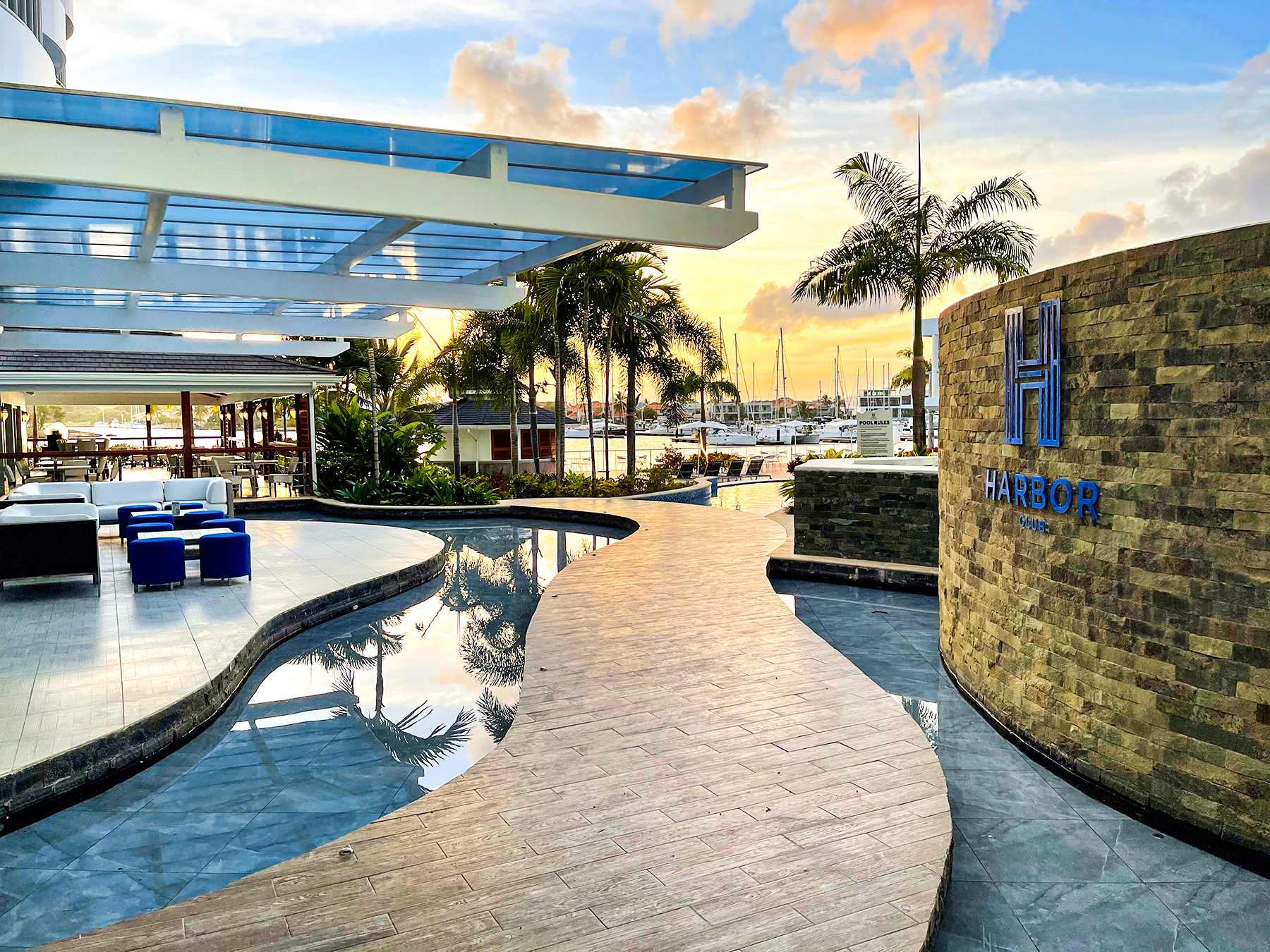 The walk to the pool at the Harbor Club, St Lucia (Image: Harbor Club, St Lucia)