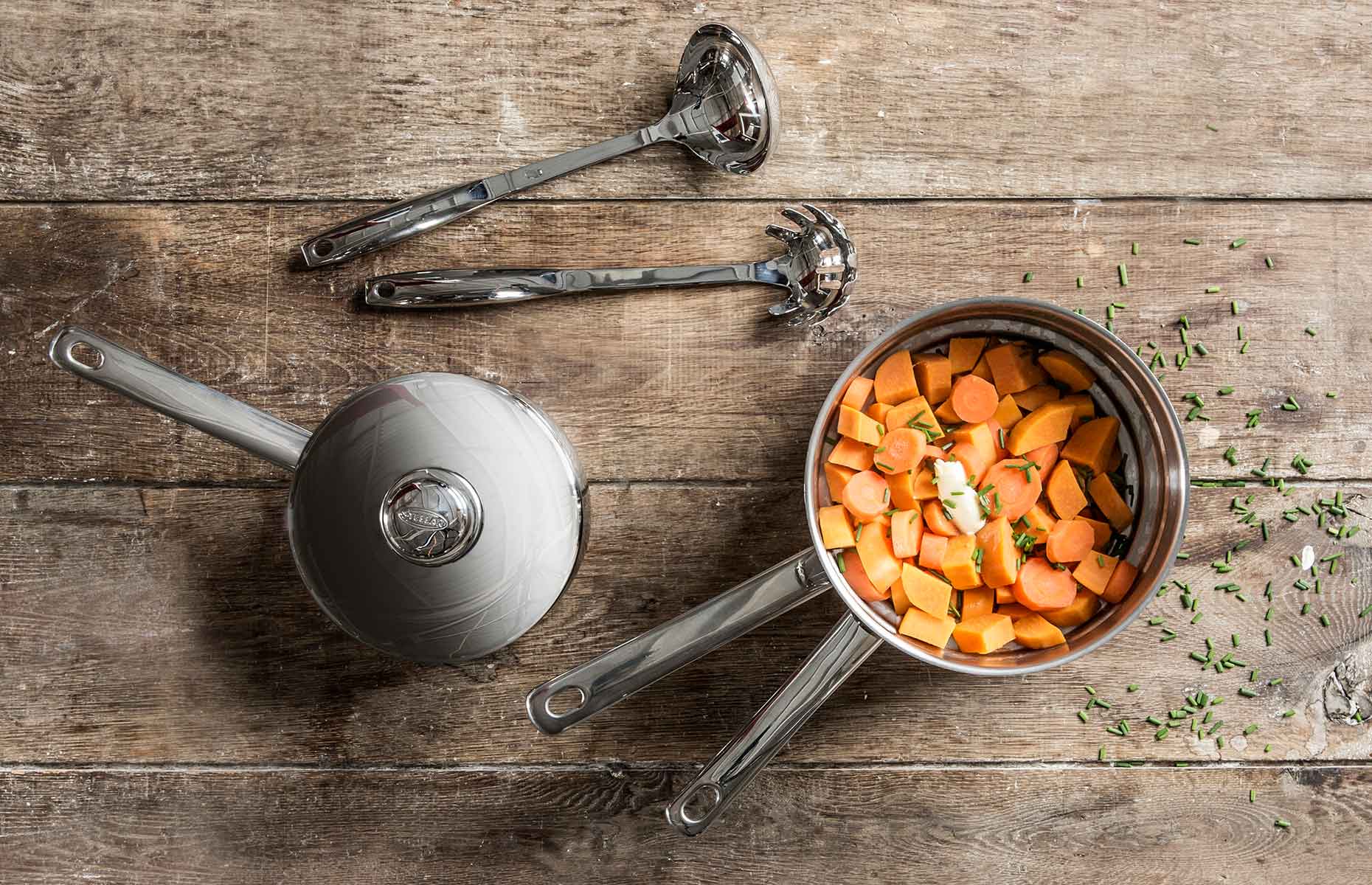 Stellar saucepans and tools (Image: Courtesy of Stellar)