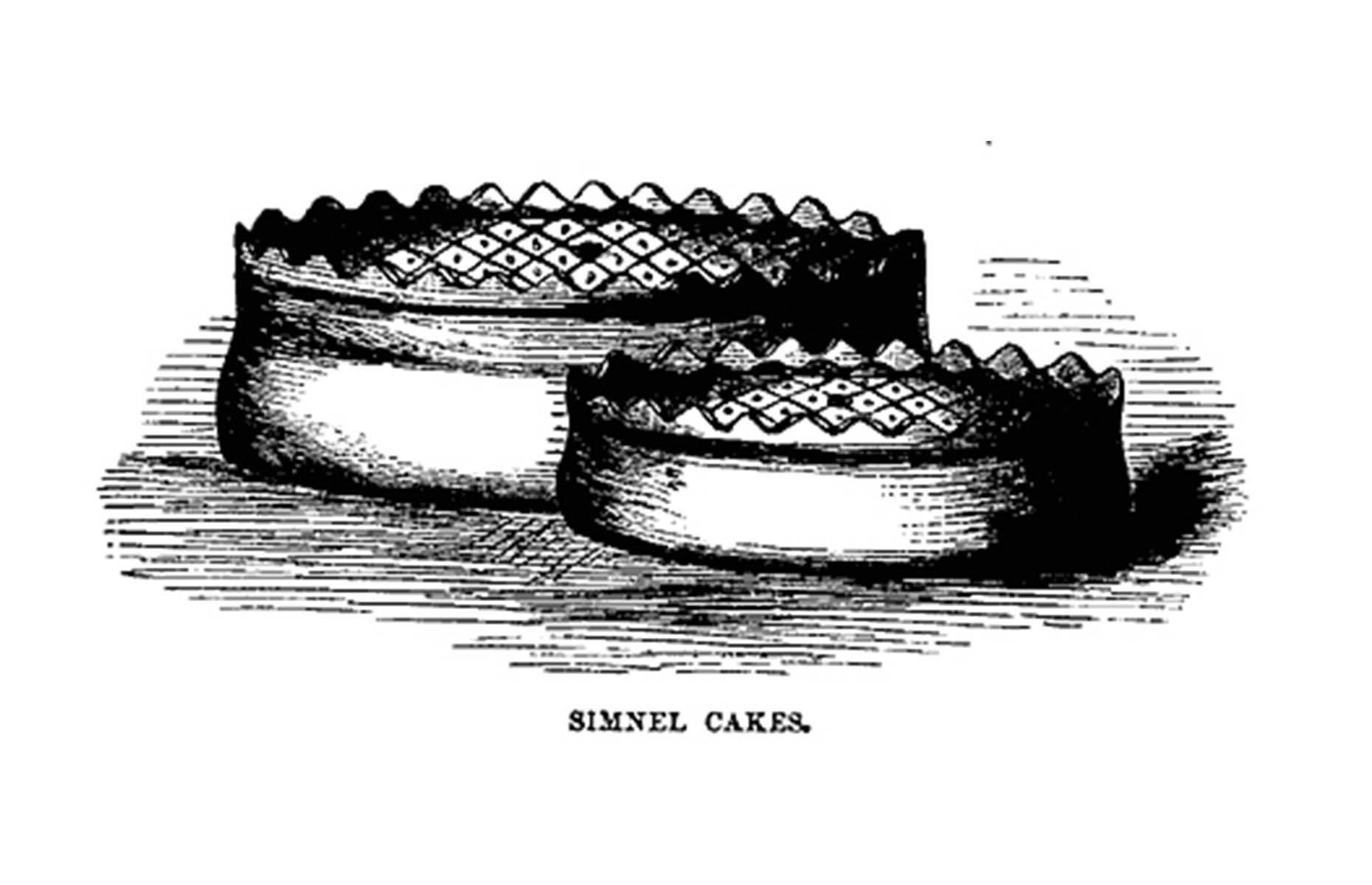 Illustration of simnel cake from a 19th-century book (Image: Unknown/Wikimedia Commons/CC0)