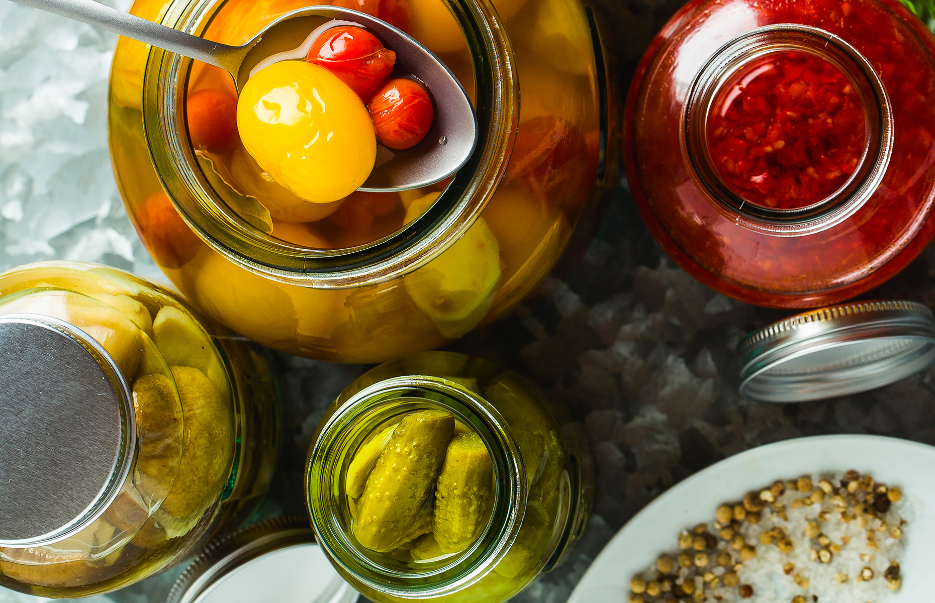 Jars of different pickles (Image: IriGri/Shutterstock)