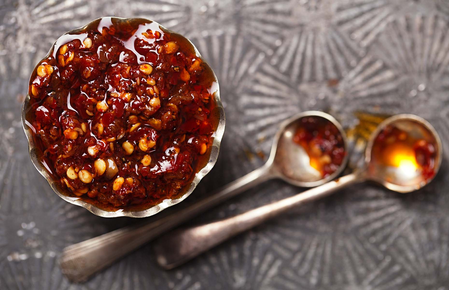 Asian chilli oil in a dipping bowl (Image: elena moiseeva/Shutterstock)