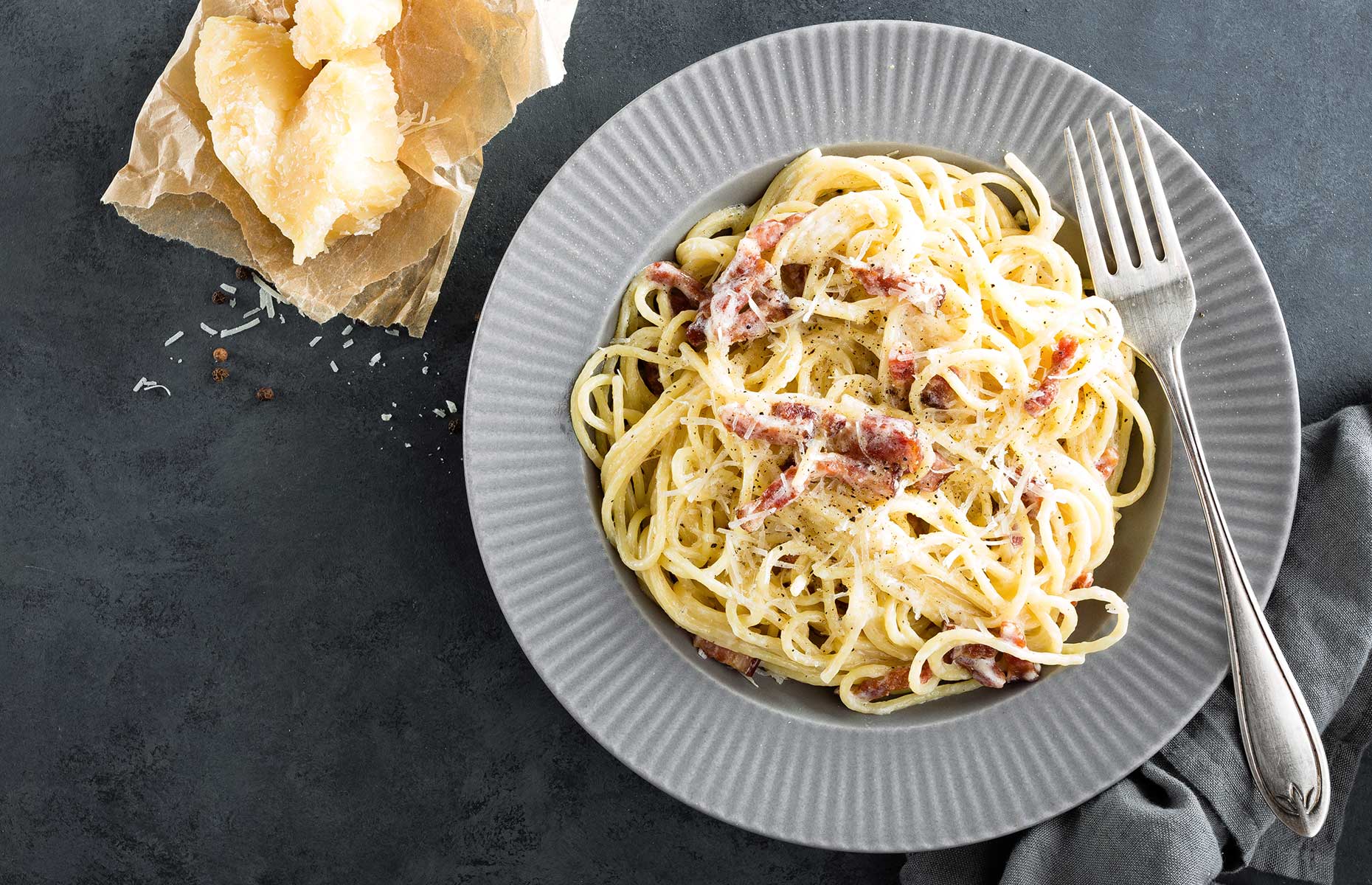 Carbonara with fresh homemade pasta