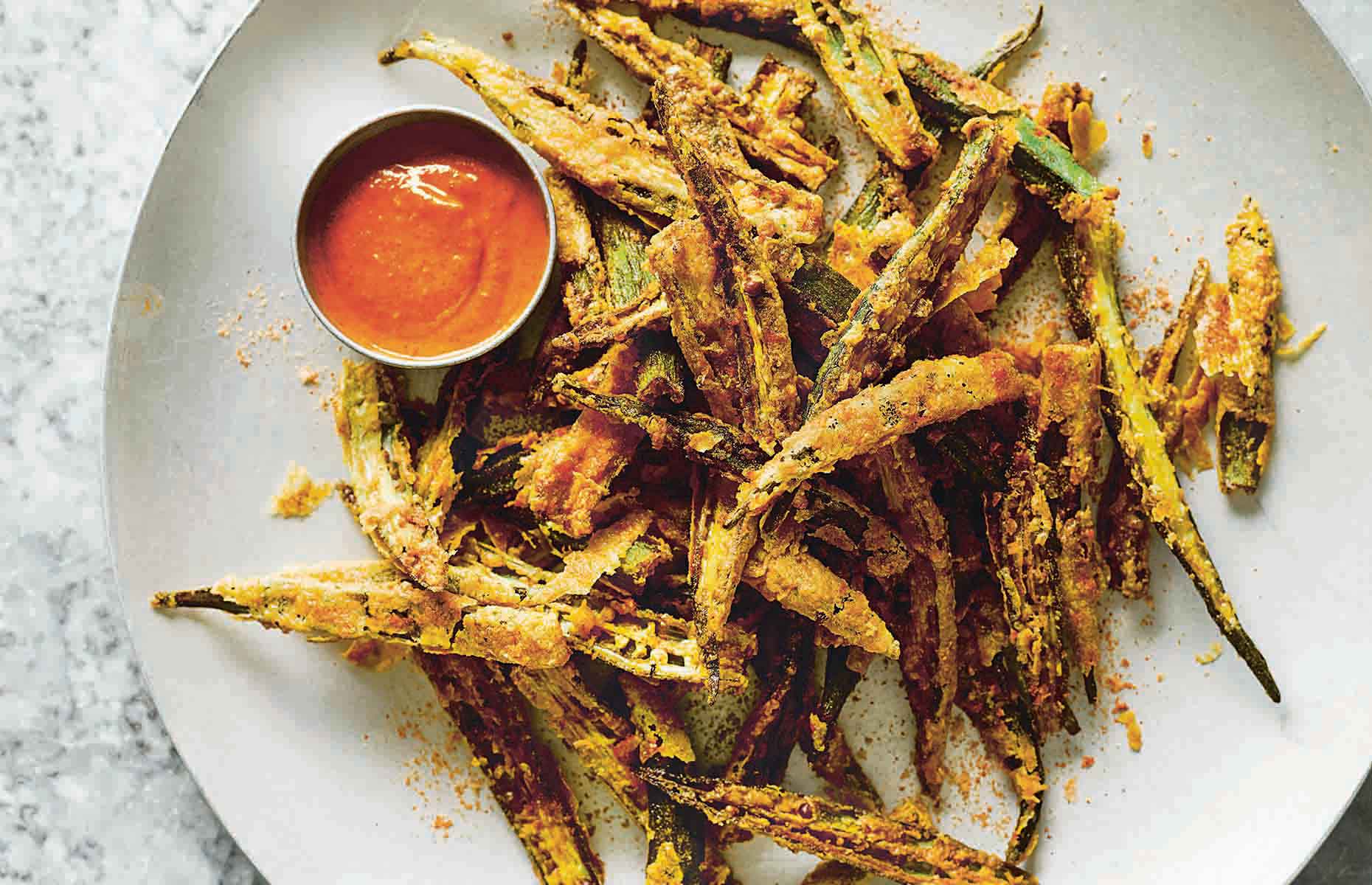 Okra fries made with chickpea flour (image: Dishoom: From Bombay with Love by/Bloomsbury)