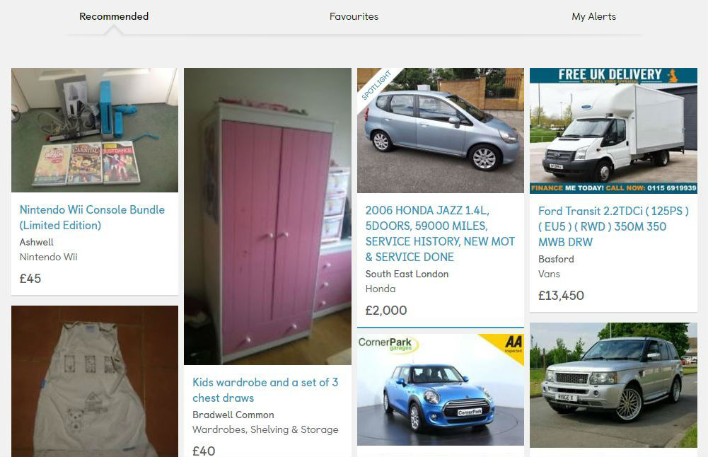 Gumtree's home page