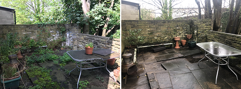 Hannah Cox's garden before and after images. (Image: Hannah Cox)