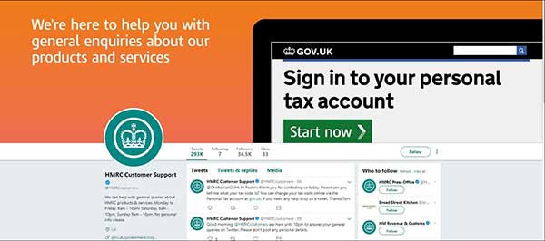 HMRC Customer Support Twitter page